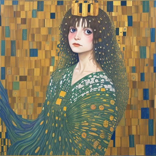 Woman Emerges From Cocoon with Harpies: Klimt Style