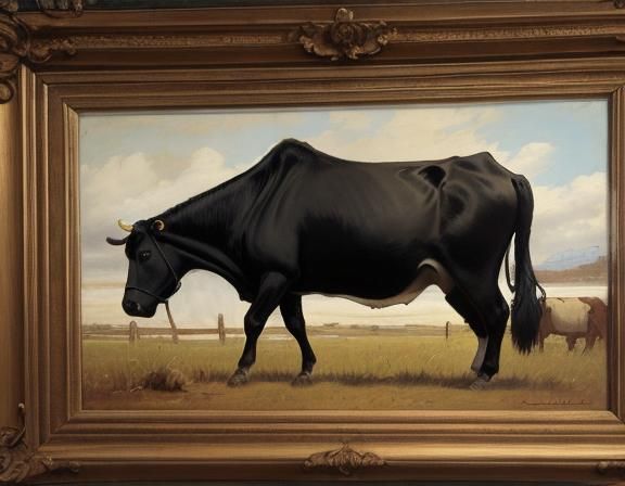 Impressionistic Oil Sketch of a Cow