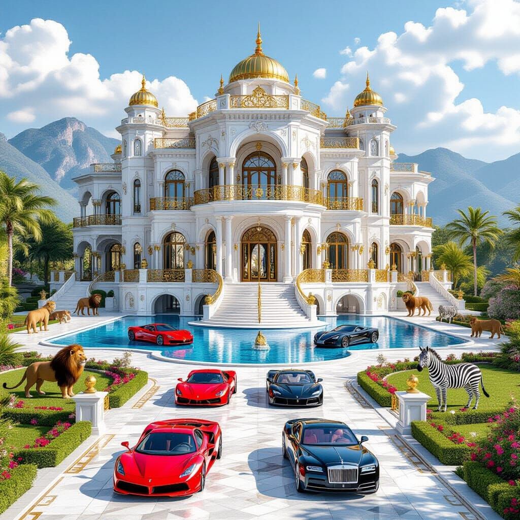 Modern Luxury Himmat Castle with Exotic Animals & Fireworks