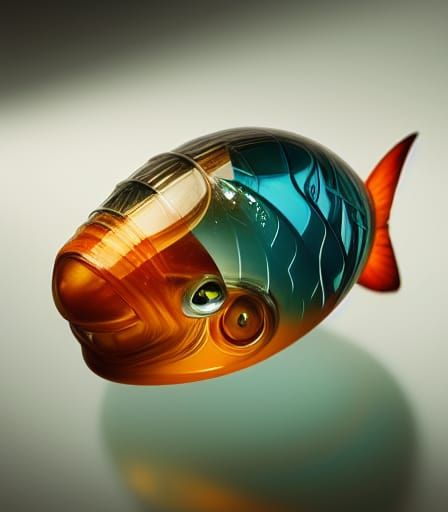 Alien Fish Encased in Aqua Crystal Photo
