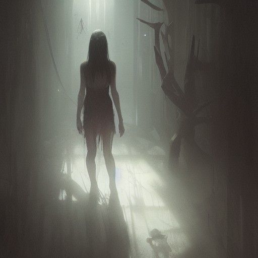 Sinister Horror Image in Dark Atmospheric Style