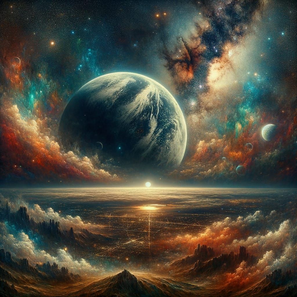 Gothic Twilight Earthscape with Lunar Glow