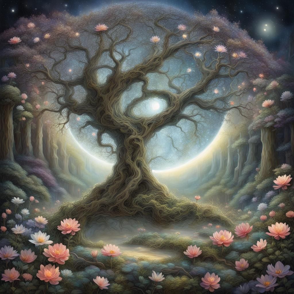 Celestial Garden: A Fantastical Matte Painting