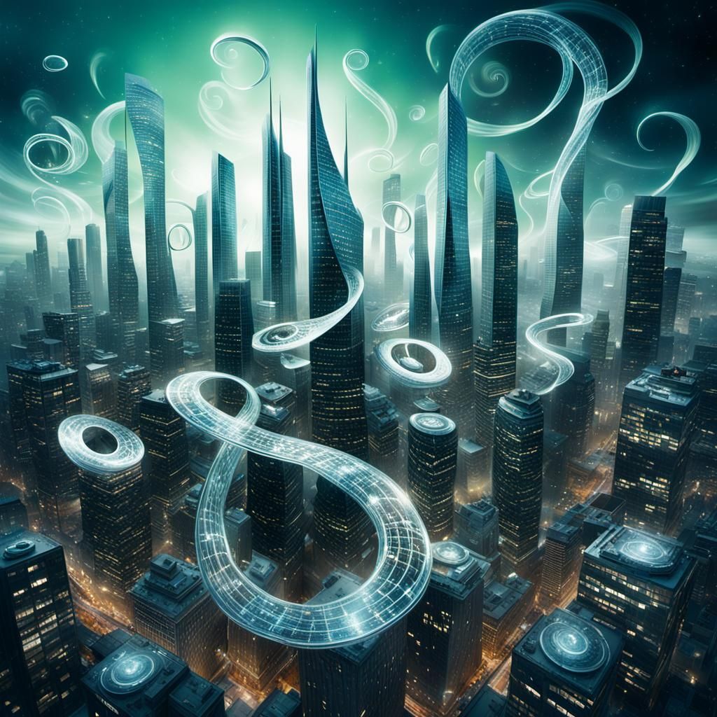 Surreal Musical Cityscape with Dreamy Pastel Hues