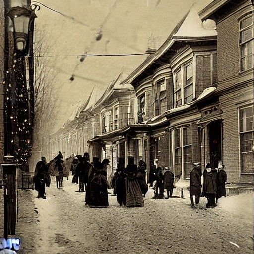Victorian Christmas Street Scene Photograph