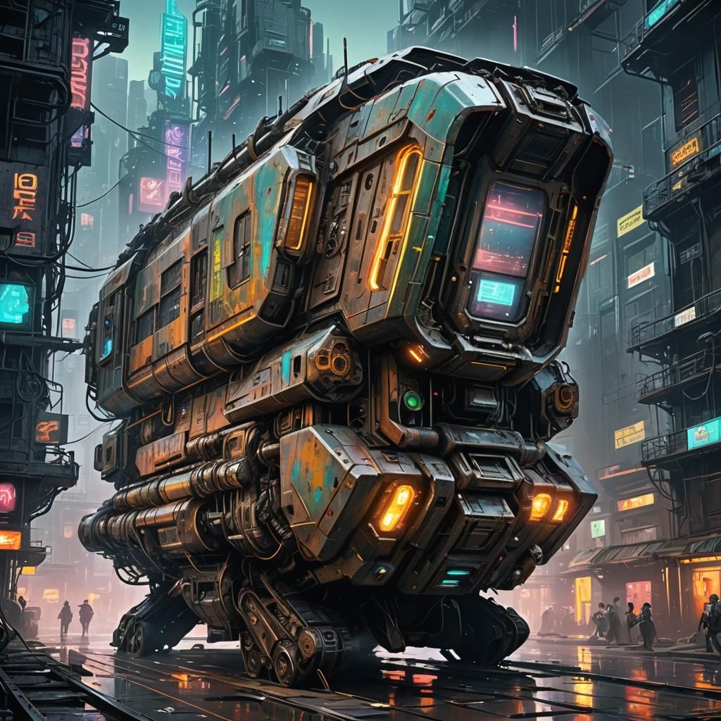 Cyberpunk Vessel from 2099: Futuristic Decay