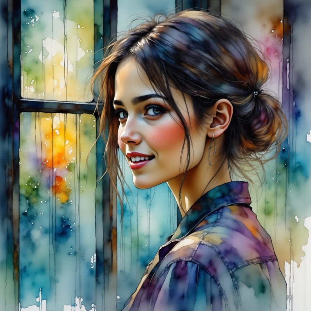 Electric Dreams in Vibrant Watercolor