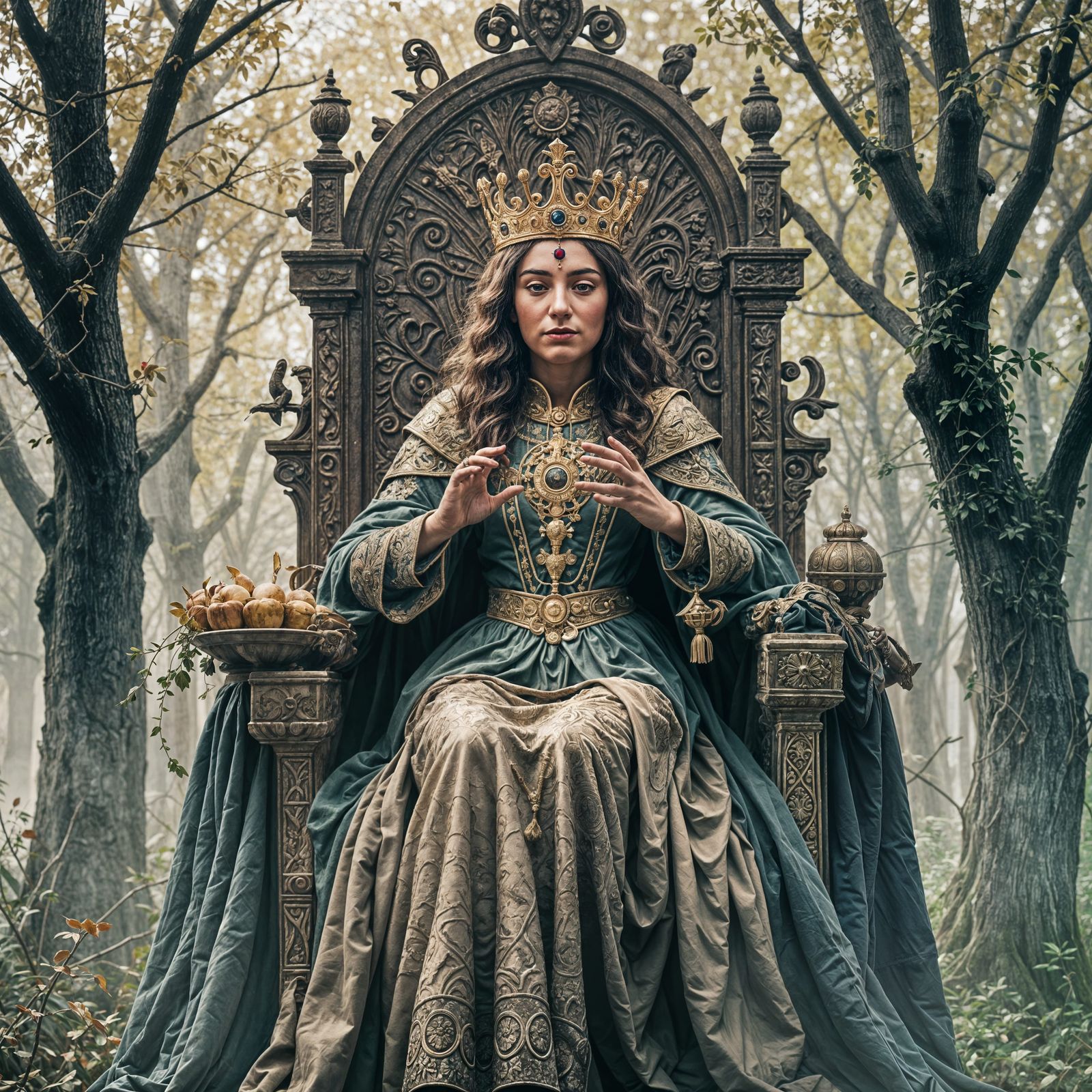 The High Priestess Tarot Card in Analog Style