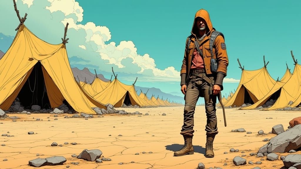 Scientist's Wrecked Camp in Rackham Style