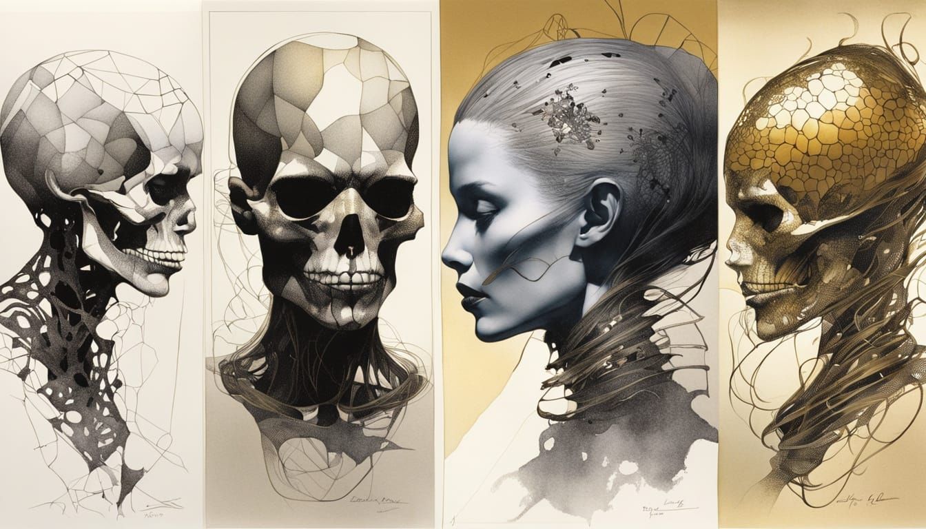 Vegetal Faery Mummy with Gemstones in Bold Sepia and Gold