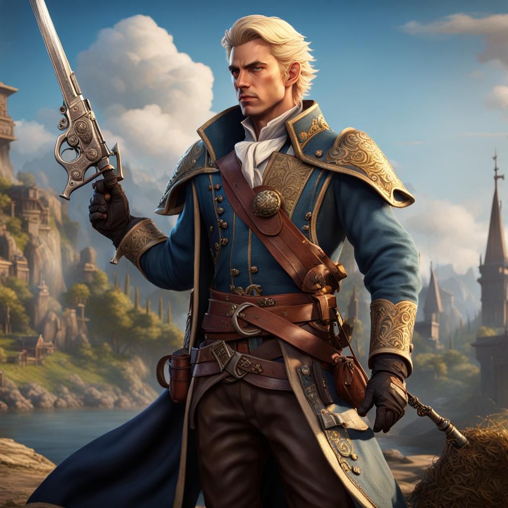 D&D Artificer: Young Noble with Flintlock Pistol