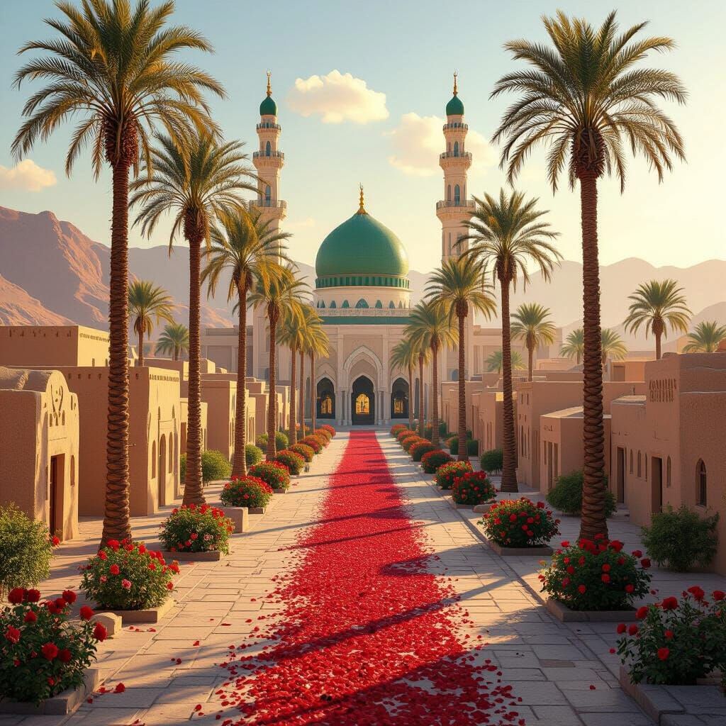 Majestic Masjid an-Nabawi: 8K Realistic View