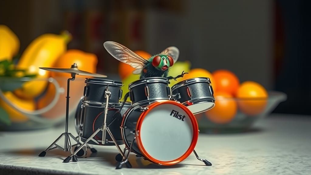 Housefly Drummer in Ultra HDR Realism