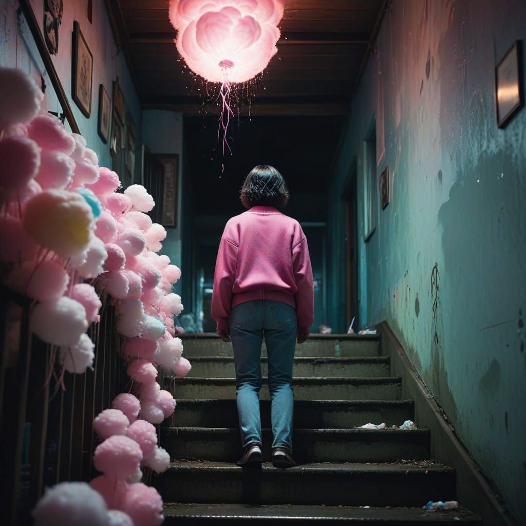 Moody Cotton Candy Stairway in Vibrant Colors