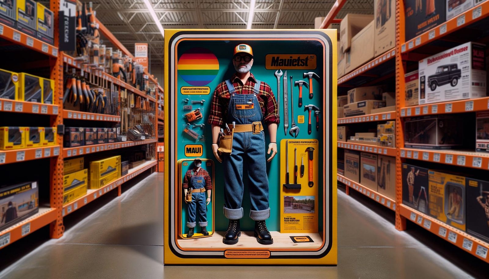 Robot Action Figure in Home Improvement Store