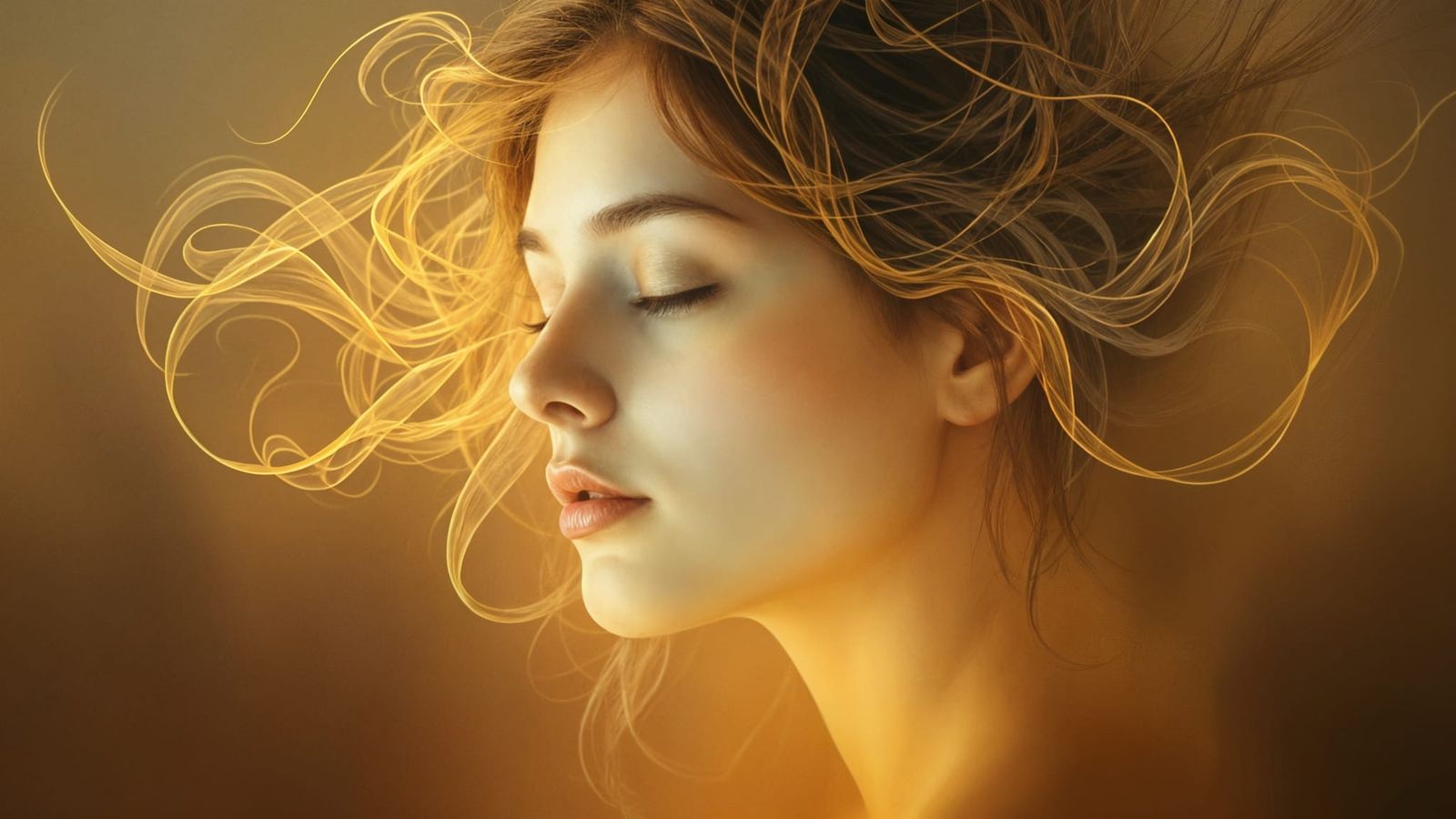 Enigmatic Woman Lost in Ethereal Mist