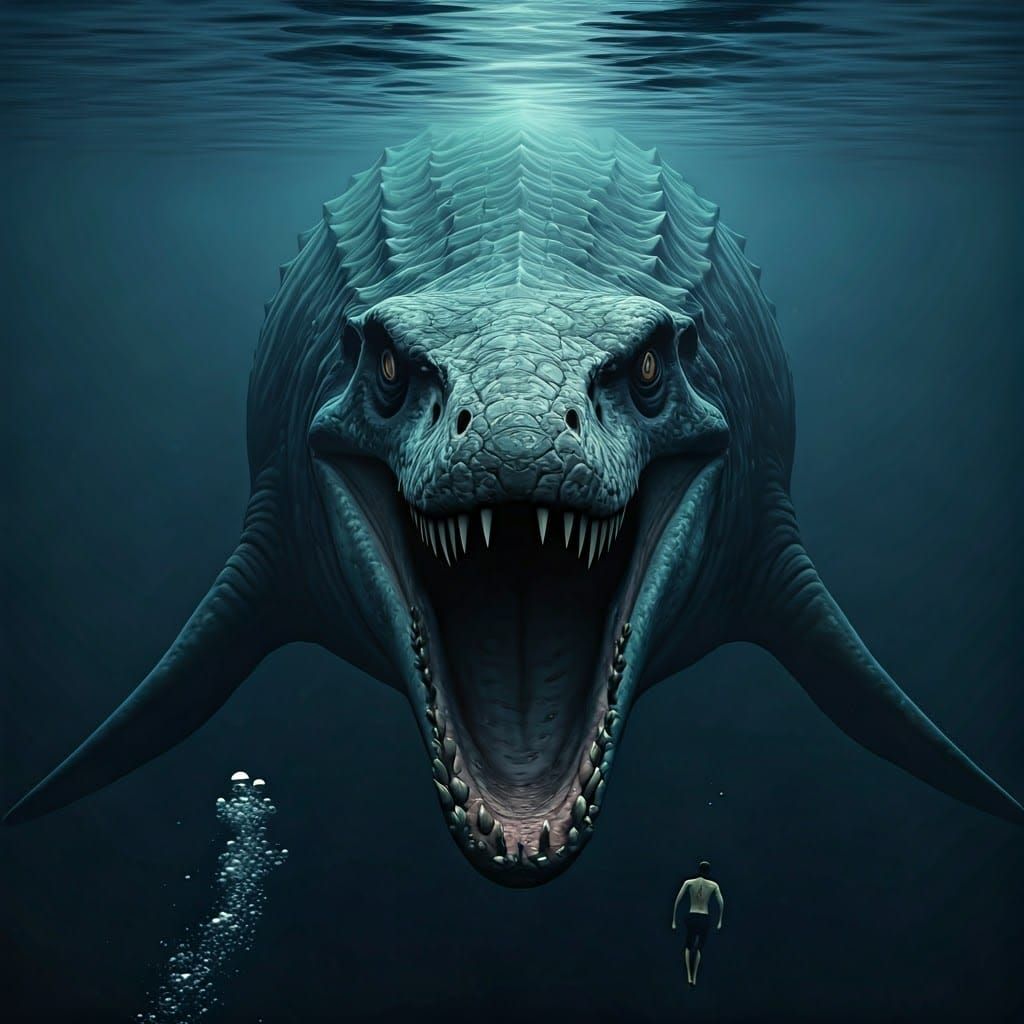 Ominous Underwater Encounter with a Colossal Prehistoric Mos...