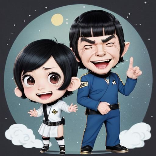 Spock, Kirk and Bones Laughing Chibi Art