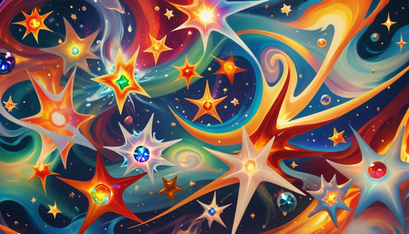 Bioluminescent Fire Elemental Gemstone in Iridescent Vortex