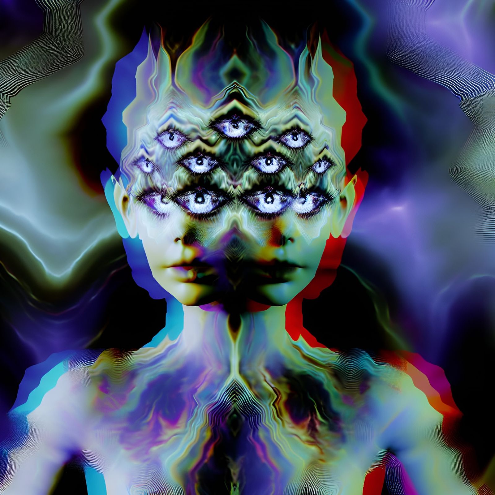 Surreal Fractal Avatar in a Corrupted Digital Realm