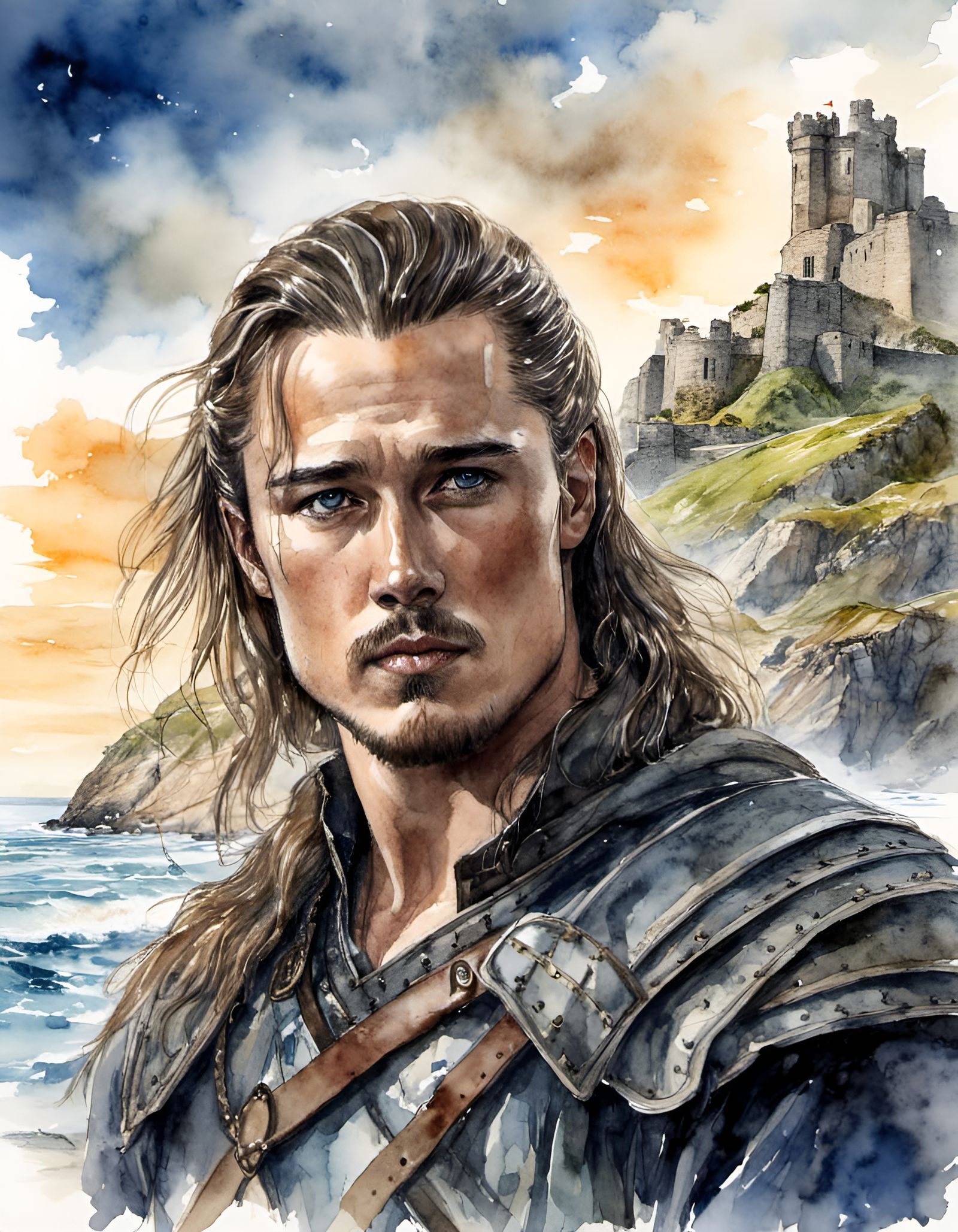 Uhtred of Bebbanburg Watercolor Portrait