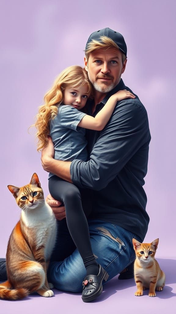 Tender Moment of a Loving Dad and Daughter