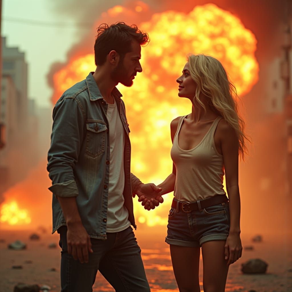 Epic Battle for Love in Burning City