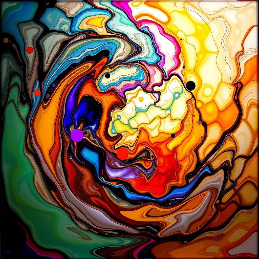 Molten Glass and Metal in Cubist Abstract Style