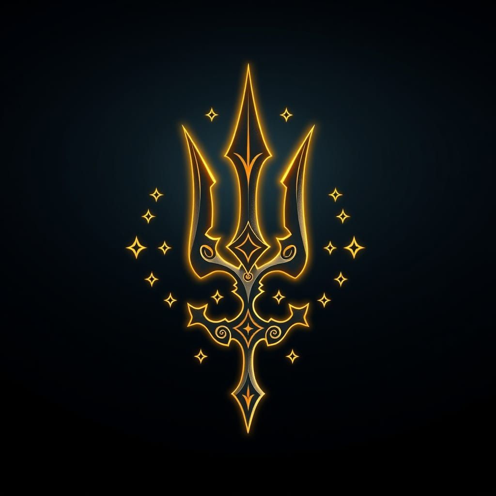 Timeless Ukrainian Trident Emblem in Mystical Heraldry Style