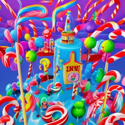 Candy Candyman in Hyperrealistic Digital Illustration