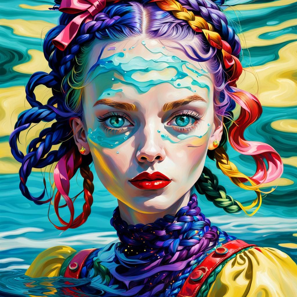 Vibrant Abstract Portrait of a Girl in Soft Focus