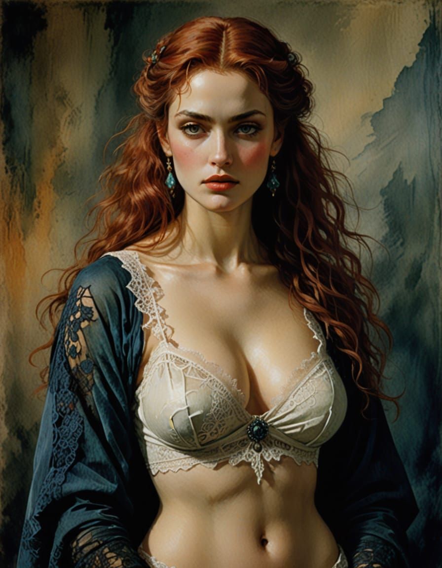 Gorgeous Woman in Chiaroscuro, Classical Study