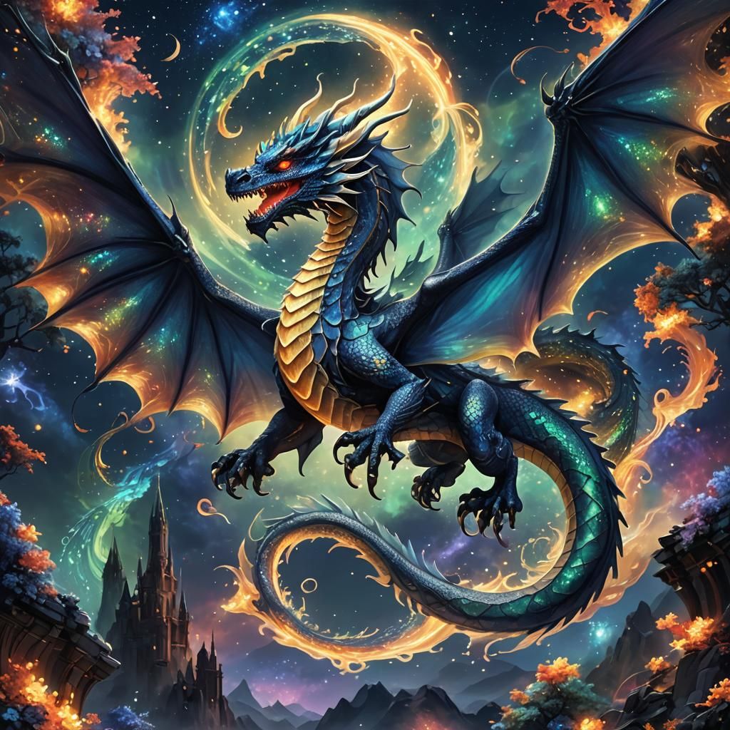 Dark-blue dragon