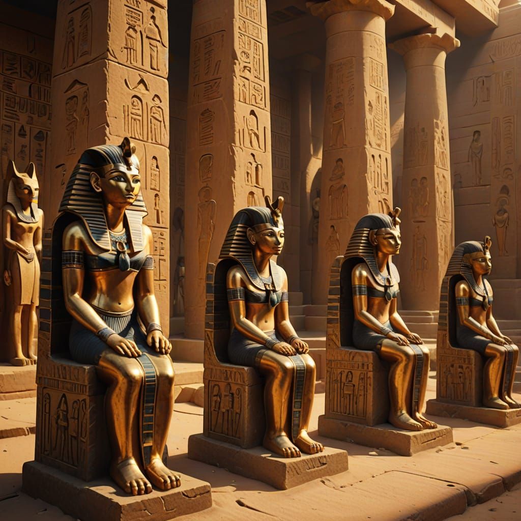 Egyptian Goddess Bastet Honored in Ancient Temple Setting
