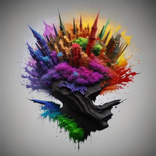 Psychedelic Surrealism in a Glamorous 3D Render