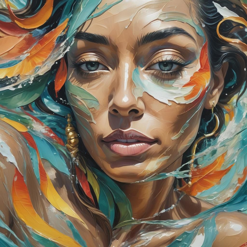 Taíno Woman Emerges from Sea: Tropical Romanticism