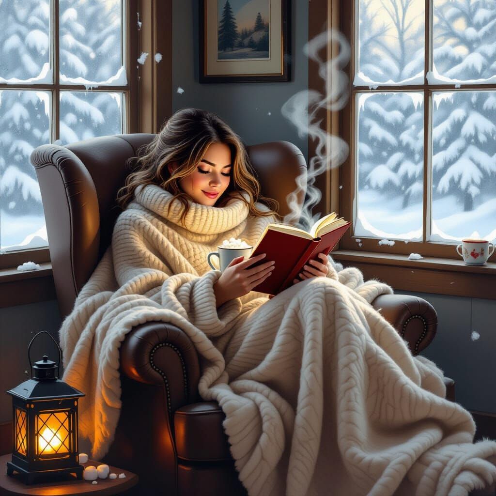 Cozy Reading Nook in Hygge Style