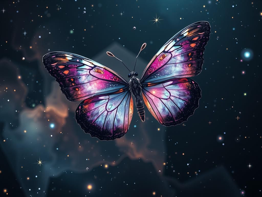 Cosmic Butterfly in Spacesuit Matte Painting