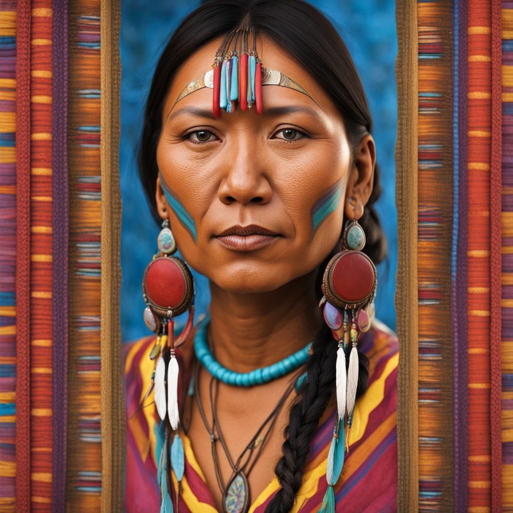 Colorful Portrait of a Potawatomi Woman