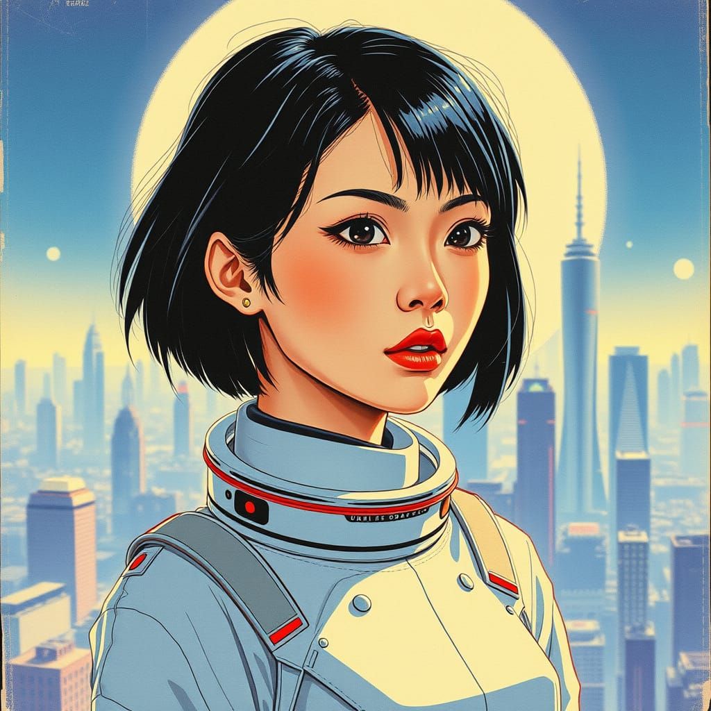 Retro 80s VHS Cover Art: Sci-Fi Girl