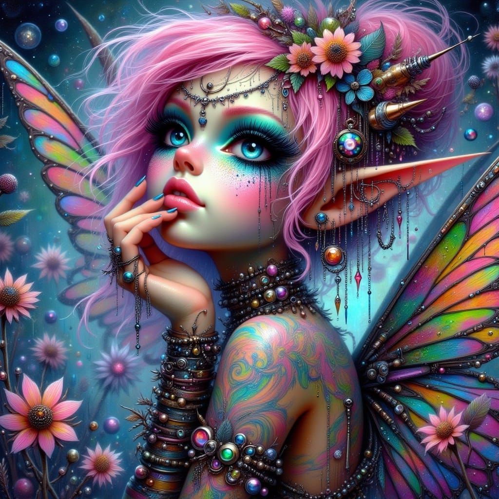 Fairy Punk Digital Glitch Background