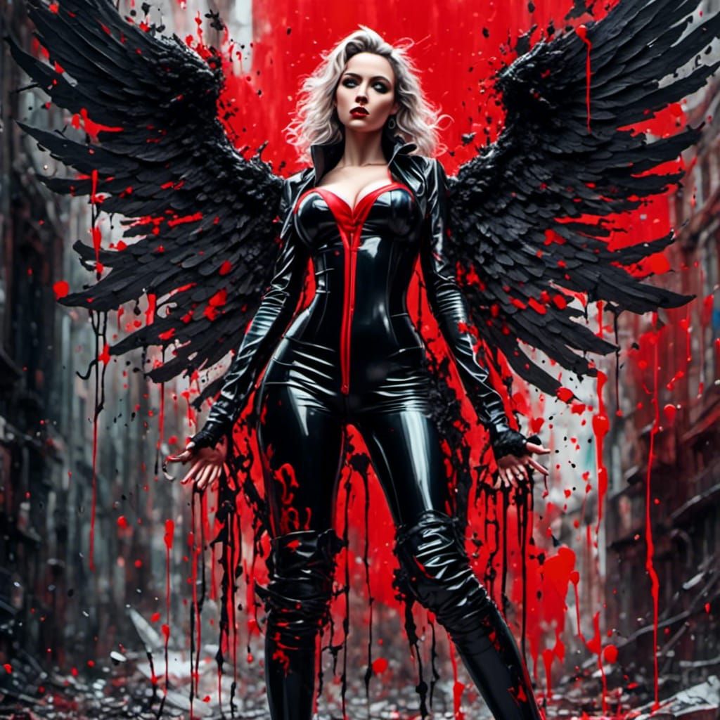 Gothic Angels in Latex: Hyperrealistic Boudoir Glamour