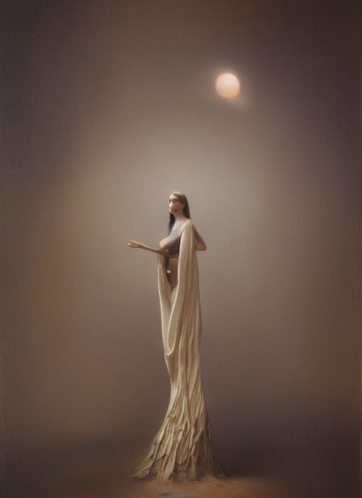 Hyperrealistic Surreal Painting with Magical Particles