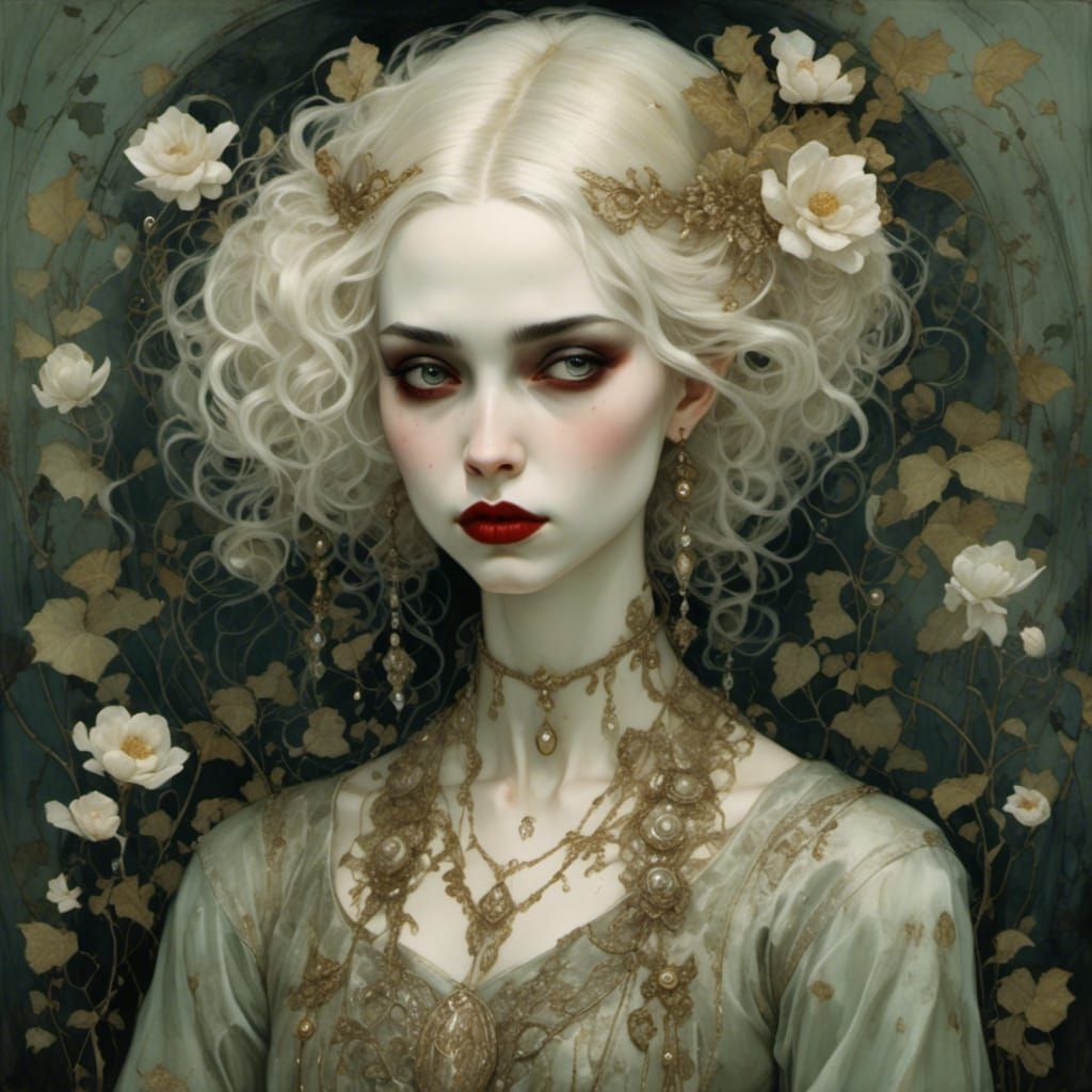 Elegant Portrait in Art Nouveau Style