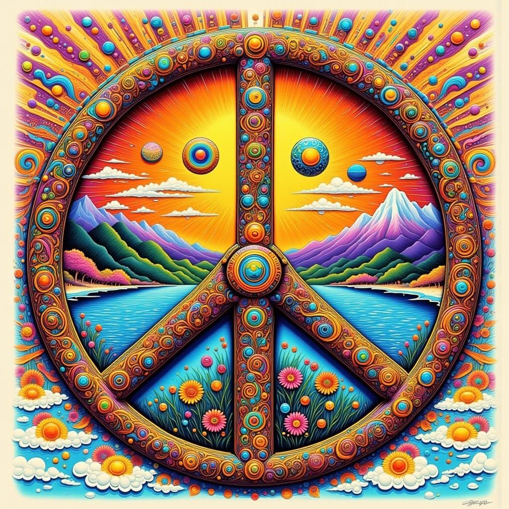 1960s Psychedelic Peace Sign Design