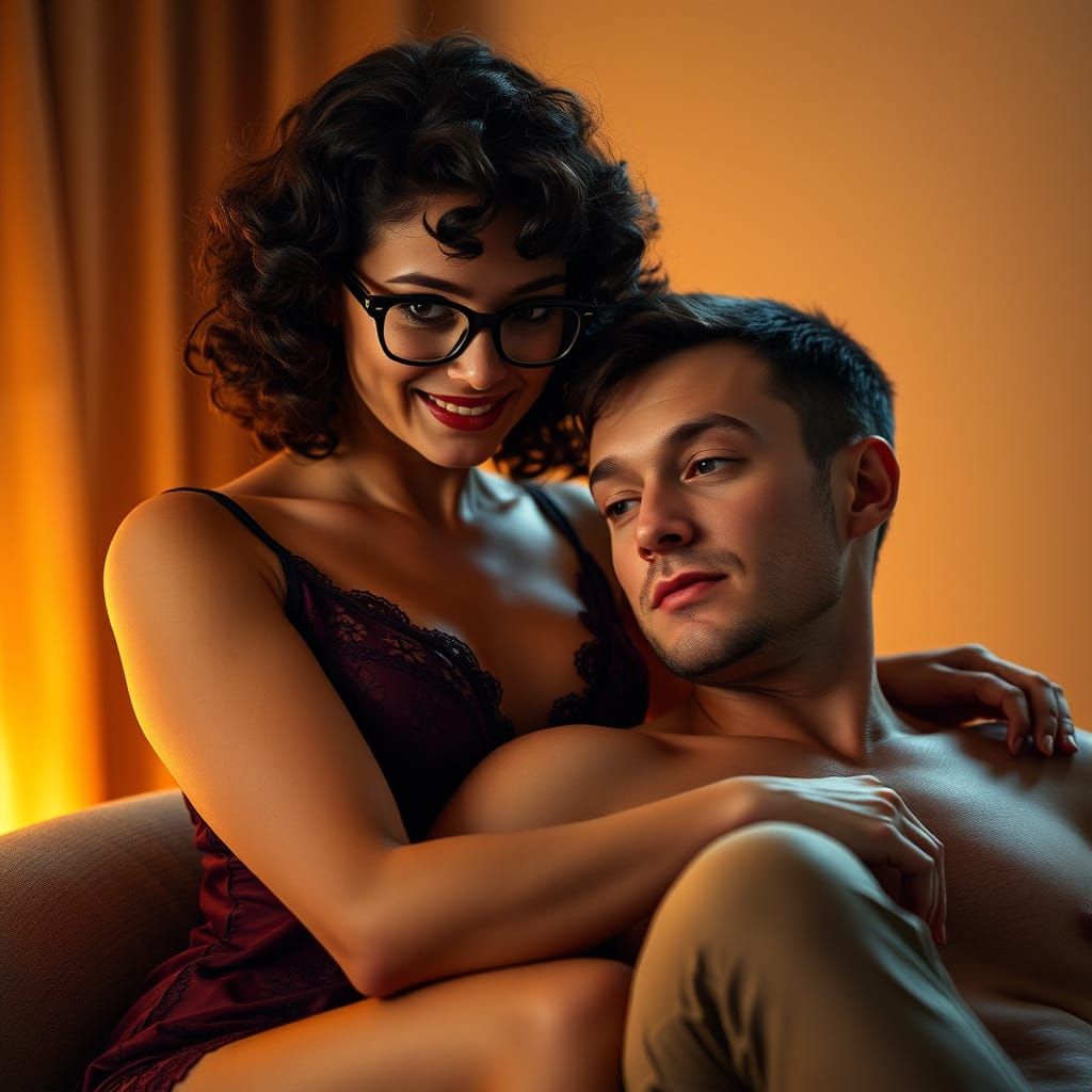 Intimate Bedroom Scene with Golden Light