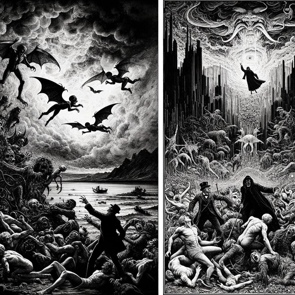 Dark Fantasy Art in High Contrast