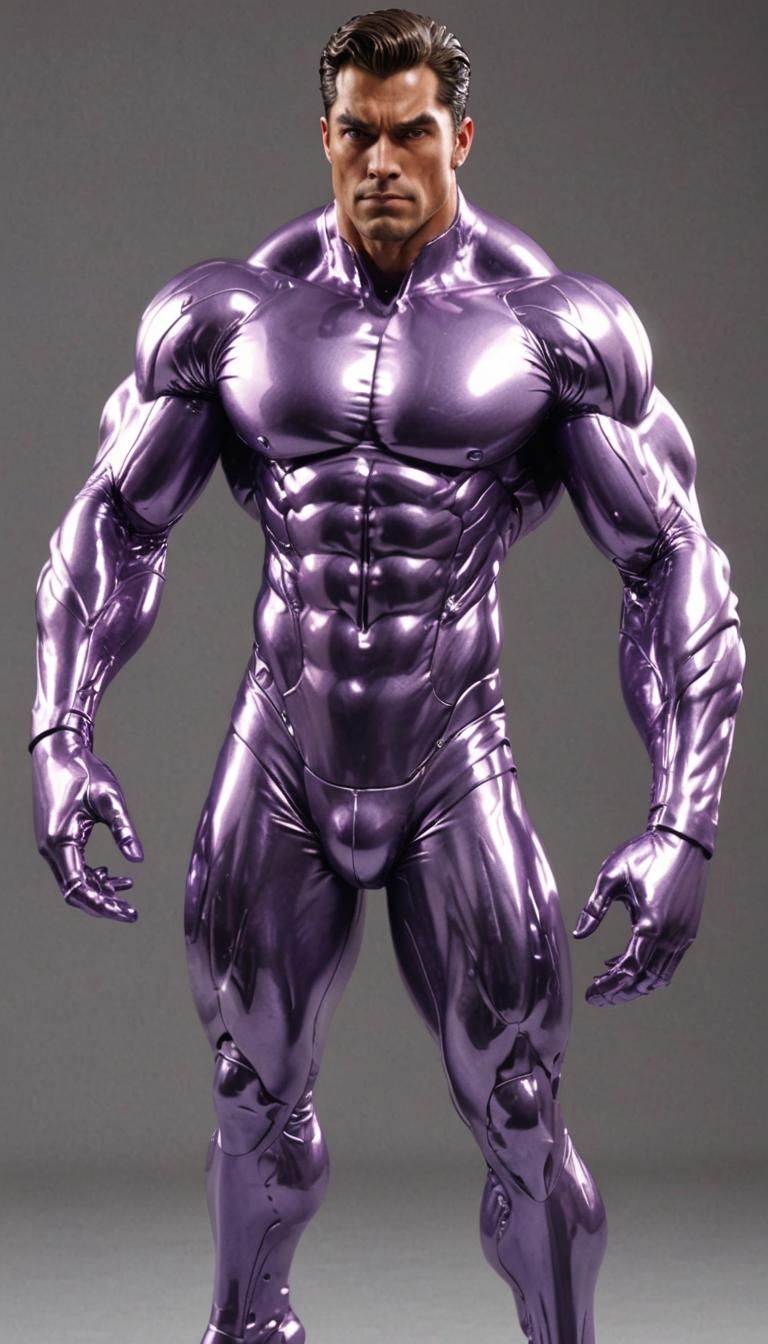 Hyper-Muscular Man with Violet Eyes