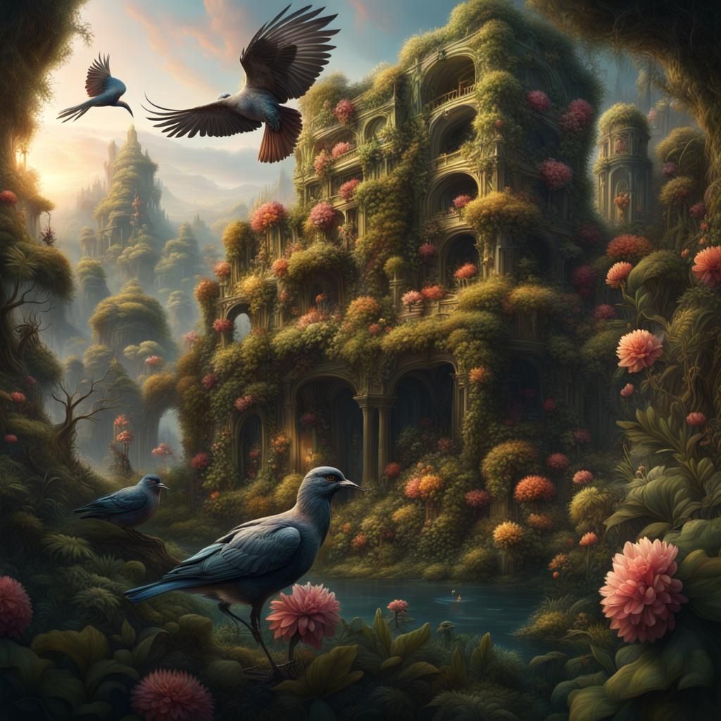 Lush Earth Ecosystem: A Digital Matte Painting