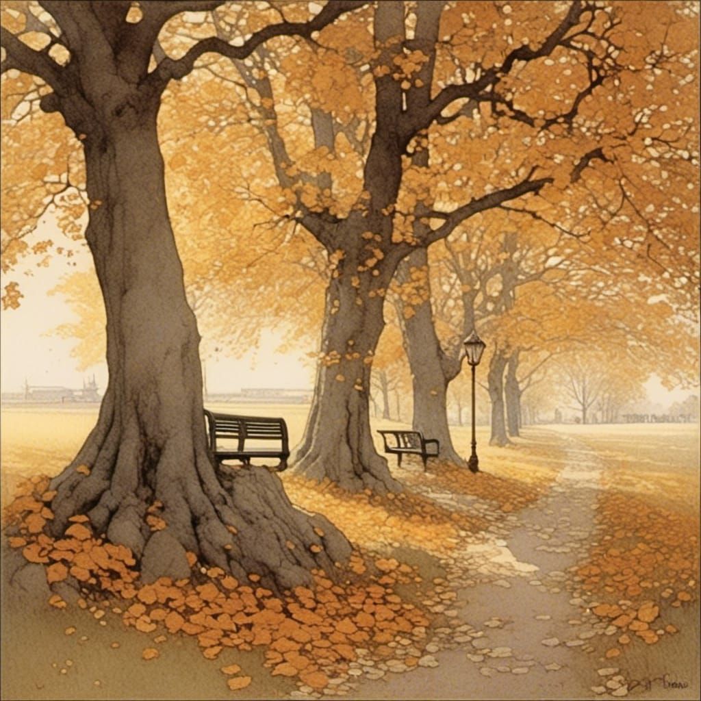 Autumn's Second Spring: Expressive and Intricate Art